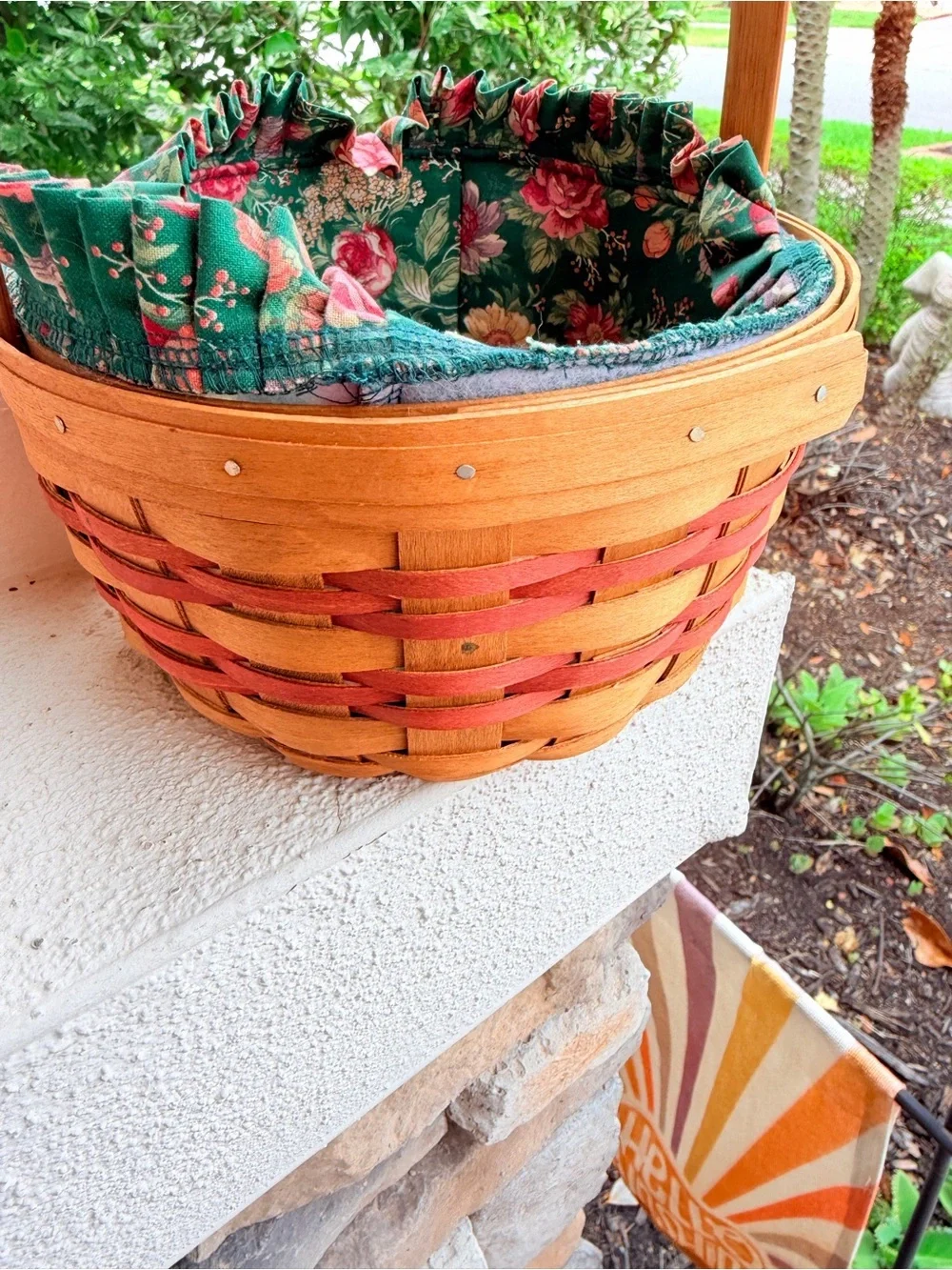 Bradford Basket Co Mother's Day 1996 with Floral Fabric Liner   9